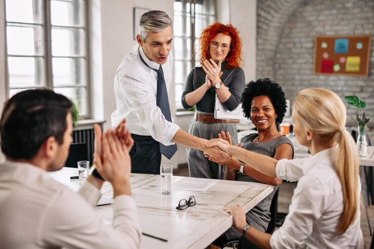 Our team welcoming a new client